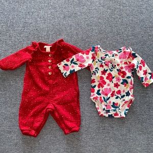 Newborn Girl Red and Gold bundle